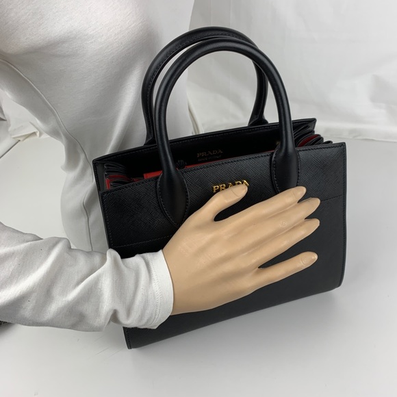 New Prada Italian Bibliotheque Saffiano City Tote - Picture 7 of 8